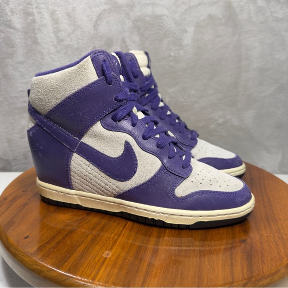 Nike Dunk Ski Hi Hidden Wedge Sneakers Womens Sz 7 Court Purple Gray 528899-054 - Picture 1 of 10